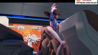 FUTANARI D.VA FUCK FAN IN PLAY ROOM | HOTTEST OVERWATCH FUTA HENTAI 60FPS