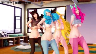 [MMD]Stellar - Marionette (Ahri/Gwen/Soraka/Xayah) [StripV1 ver.] League of Legends