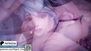 Futa Evie, Ash and Ahri doing Amazing Threesome Fuck Hentai - Futanari League of Legends & Paladins