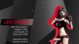 Big tits futanari babes in a fight night 3D animation