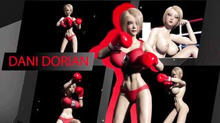 Big tits futanari babes in a fight night 3D animation