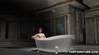 3D Brunette Gets Licked and Fucked