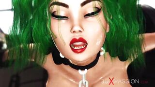 Sexy girl with big tits gets fucked hard by sci-fi monster