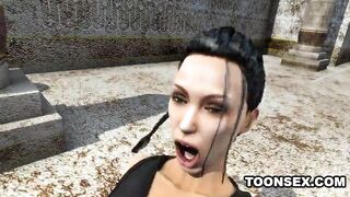 Sexy 3D Lesbian Licking a Black Babe's Pussy