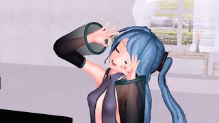 MMD Blue Hair Babe Pierced Tits Sex Toys Anal Squirt GV00186