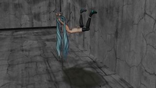 MMD Blue Hair Babe Pierced Tits Sex Toys Anal Squirt GV00186