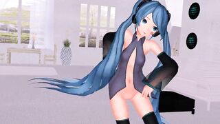 MMD Blue Hair Babe Pierced Tits Sex Toys Anal Squirt GV00186