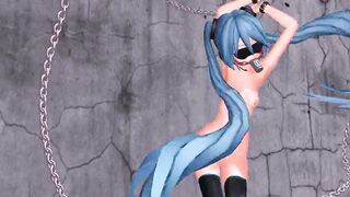 MMD Blue Hair Babe Pierced Tits Sex Toys Anal Squirt GV00186