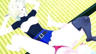 Bulma and Android 18 having hot lesbian sex.