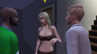 BBC blonde sim sucks dick Husband watches