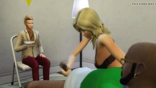 BBC blonde sim sucks dick Husband watches