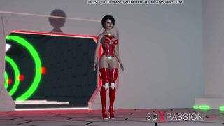 Sexy sci-fi android fucking hot horny girl in space station