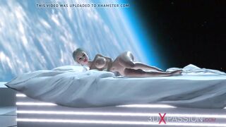 Sexy sci-fi android fucking hot horny girl in space station