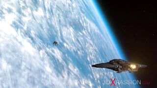 Sexy sci-fi android fucking hot horny girl in space station