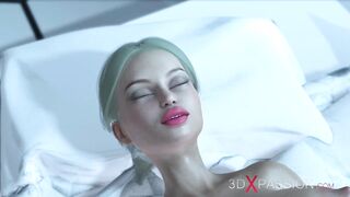 Sexy sci-fi android fucking hot horny girl in space station
