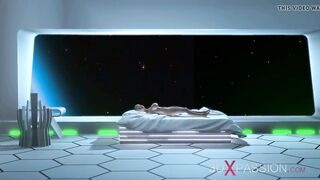 Sexy sci-fi android fucking hot horny girl in space station