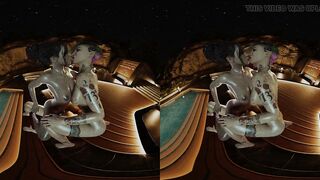 FFF Judy Alvarez Panam Palmer V Parody Cyberpunk2077 Threesome Dildo Lesbian Kiss Group
