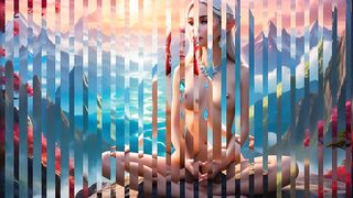 32 Images of Beautiful Elf Girls Meditating on Mountain