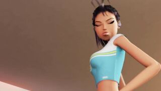 3DGSPOT - Horny Cheerleader Masturbates Her Tiny Pussy And Gets Two Orgams! 3D ANIMATION!