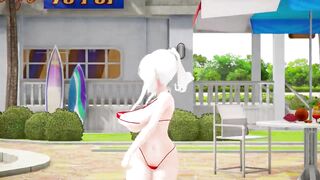 Big tits and white 3D animation