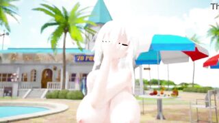 Big tits and white 3D animation