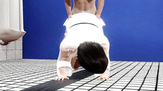 bathroom break gets exciting (honey select 2)