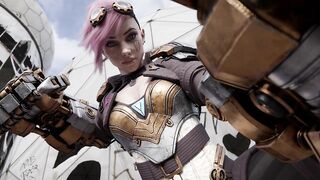Busty 3D Vi Lol Sucking Big Cock and Anal Sex Squirt