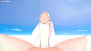 Marin Kitagawa from My Dress Up Darling Gives You A Footjob At The Beach Hentai POV