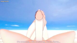 Tifa from Final Fantasy Gives You A Footjob At The Beach Hentai POV