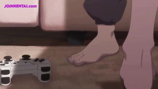 Stepsister Seduced Stepbrother With Blowjob When Playing On Playstation ( Hentai Parody )