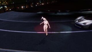 3D cute blonde Asian slut naked her perfect body shaking her big ass