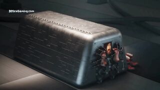 AI Robot Cum Machine Experimenting An Milking Brunette MILF - 3D Animation