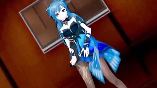 Genshin Impact Keqing Undress Dance and Nude Sex Mmd 3D Blue Hair Color Edit Smixix