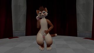 Sexy cat from VR chat suddenly gets a boner while dancing