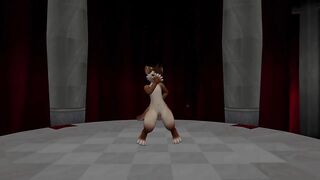 Sexy cat from VR chat suddenly gets a boner while dancing
