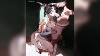 Mommy Xianyun "Blows" Aether Dry With Her Tight Warm Mouth {Genshin Impact Hentai Animation}
