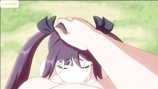 Cute anime blowjob and cum shot