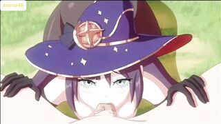 Cute anime blowjob and cum shot