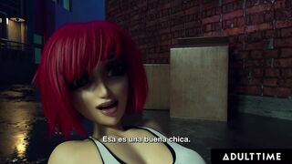 F.U.T.A. SENTAI SQUAD - Futanari Babe Is DOMINATED By Lesbian Monster In Alley - SPANISH SUBTITLES