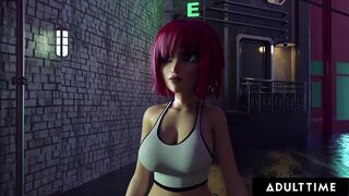 F.U.T.A. SENTAI SQUAD - Futanari Babe Is DOMINATED By Lesbian Monster In Alley - SPANISH SUBTITLES