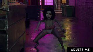 F.U.T.A. SENTAI SQUAD - Futanari Babe Is DOMINATED By Lesbian Monster In Alley - SPANISH SUBTITLES