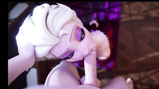 Elsa gets mouth full of Cream down her throat