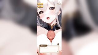 Silvered haired warrior bitch giving titjob