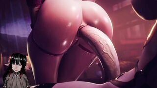 Hot vampire girl gets a huge cock in her holes