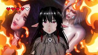 Hot vampire girl gets a huge cock in her holes