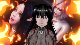 Hot vampire girl gets a huge cock in her holes