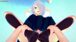 POV Hentai Footjob from Yanagi Reiko from Boku No Hero Academia