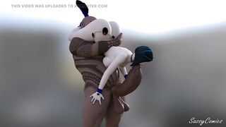Teen Titans - Ravin Anal Fucked by Huge Tattooed BBC African Man