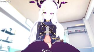 POV Hentai Footjob from Hina from Blue Archive