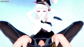 POV Hentai Footjob from Haruna Kurodate from Blue Archive